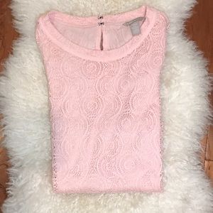 BANANA REPUBLIC BLUSH LASER CUT SHIRT XS